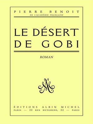 cover image of Le Désert de Gobi